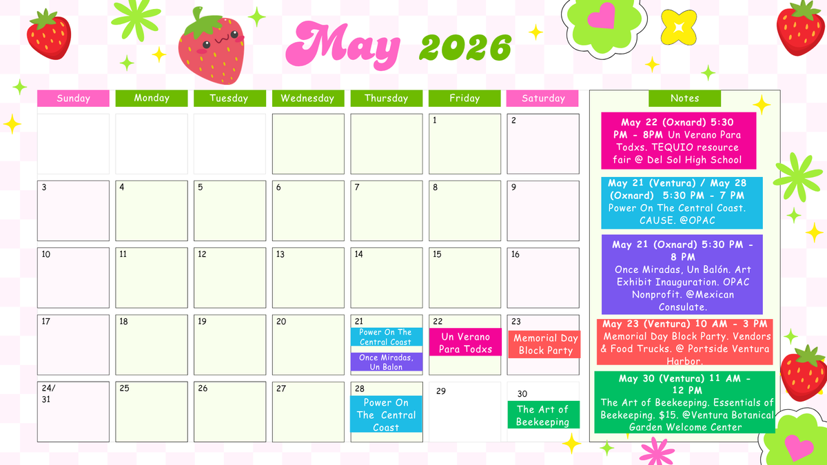 Berry Social May Calendar